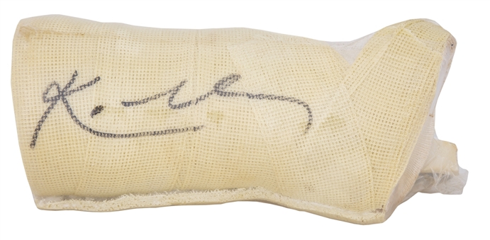 1999 Kobe Bryant Worn and Signed Photo Matched Cast From When Bryant Broke His Wrist During Pre-Season Game (PSA/DNA & Sports Investors Authentication)